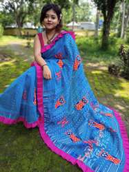 Handloom Jamdani Mirror Work saree by moharani saree