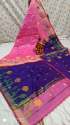Moharani Cotton silk handloom saree with blouse thumb 12
