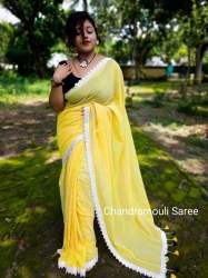 Moharani handloom cotton plain  saree