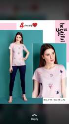 Ladies Heart Print T shirt