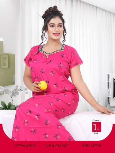 Swastik Enterprise Designer Cotton Gown 