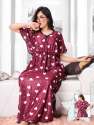 Digital Print Premium Satin Kaftan Nighty thumb 5