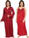 Heart Print Satin Two Piece Night Gown thumb 3