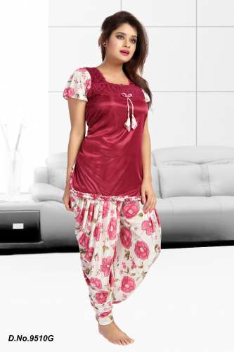 Satin Printed Dhoti with Tops