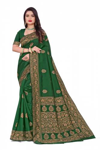 Zari Border Semi Silk Saree by Swastik Enterprise 