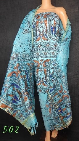 katan silk suites madhubani printed by ar fabrics