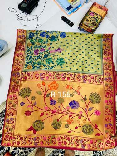 Designer Handloom Tissue Silk Saree For Ladies by mehul silk kendra