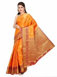 Elegant Orange Art Silk Saree