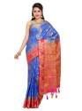 New Arrival Blue Art Silk saree  thumb 1