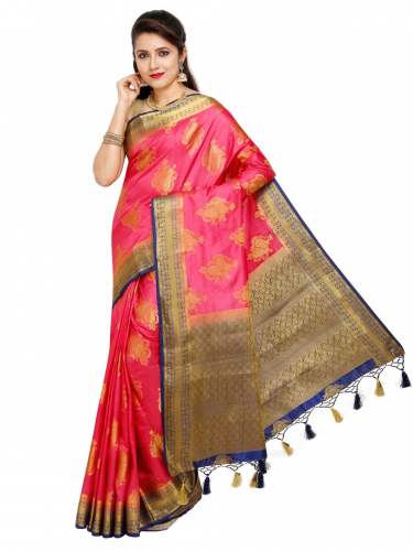 Trendy Pink Designer Art Silk Saree