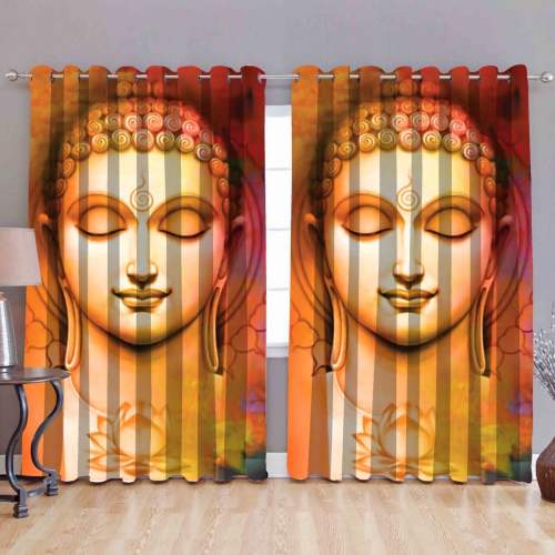 Stylish Lord Buddha Digital Printed Curtain 