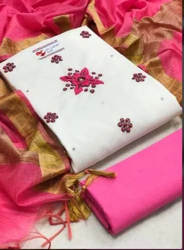 Exclusive Hand work Cotton Dress Material Set by Shree Mamadev Creation