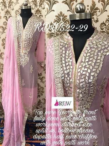 Party Wear Gotta Patti Hand work Suit  by Fashion Fusion