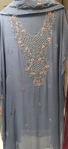 Designer Embroidered Semi Stitch Suits  by Lucknow Zari Art