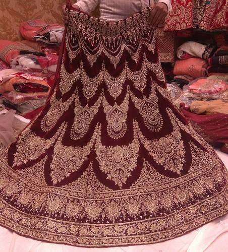 Designer Embroidered  Zari Work Lehenga  by Lucknow Zari Art