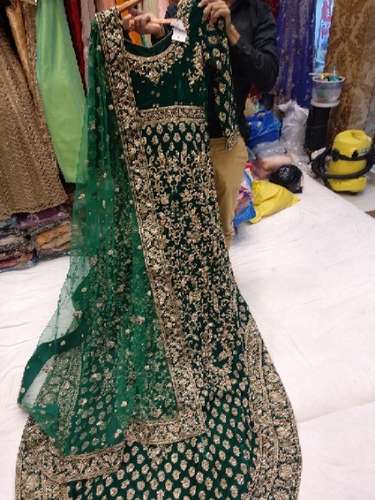 Fancy Designer Embroidered Gown  by Lucknow Zari Art