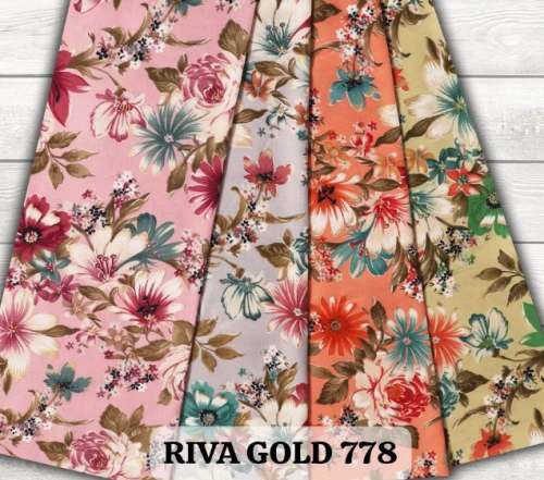 Riva gold Foil Print shirting fabric 
