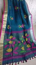 Handwoven Pure Linen Jamdani Saree