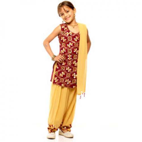 Girls Kids Printed Salwar Suit by Swati Creation Private Limited