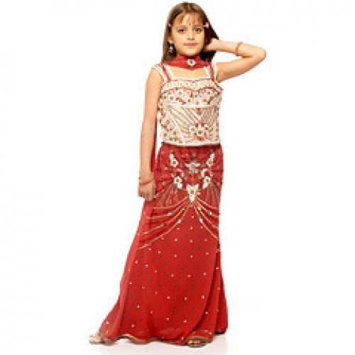 Red Fancy Kids Lehenga Choli