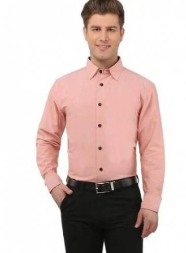 Solid Peach Formal Shirt  by Aarambh