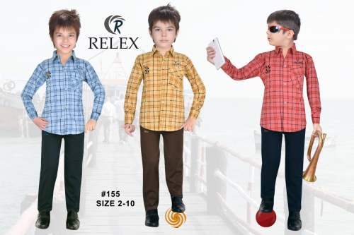 Elegant Fancy Mix Color Checks Kids Shirt  by New Relex Garments