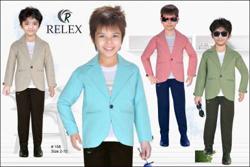 Kids Boys Party Wear Waistcoat Suit by New Relex Garments