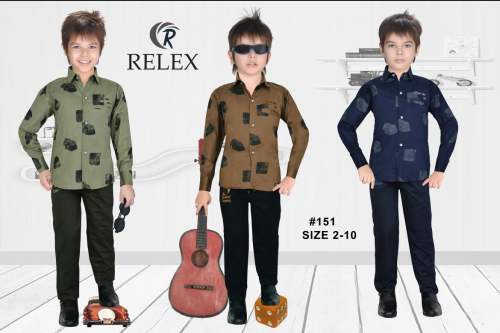 Kids Check Print Cotton Multi Color Shirt  by New Relex Garments