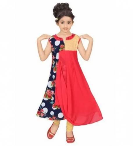 Kids Georgette Kurti And Leggings Set