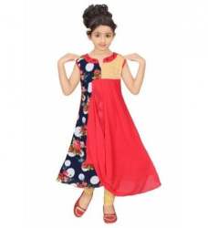Kids Georgette Kurti And Leggings Set