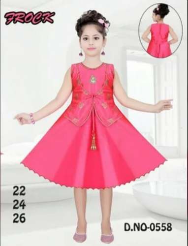 Kids Fancy Party Wear Embroidered Frock 