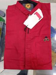 Plain Red Cotton Mens Shirt 