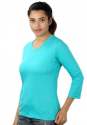 Ladies Bottal Green V-Neck T shirts thumb 1