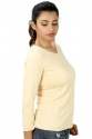 Ladies Cotton Cream V-Neck T shirt thumb 2