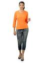 Ladies Orange V-Neck T shirts