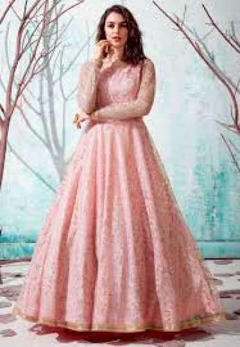 Fancy Party Wear Pink Gown by Zikra Creation