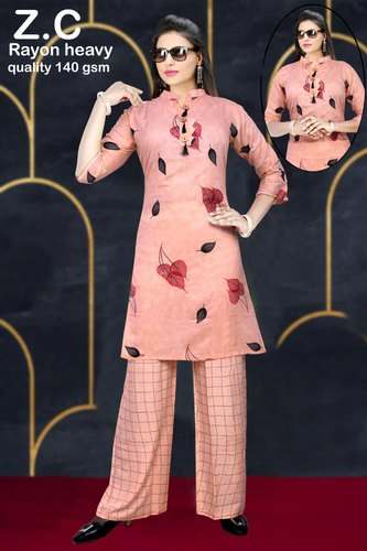 New Arrival Printed Kurti With Palazzo Set