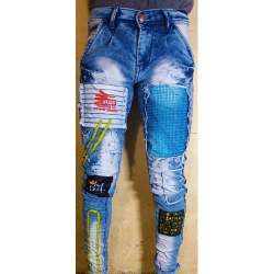 Designer Patched Jeans