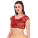 Red Half Sleeve Chanderi Silk Blouse