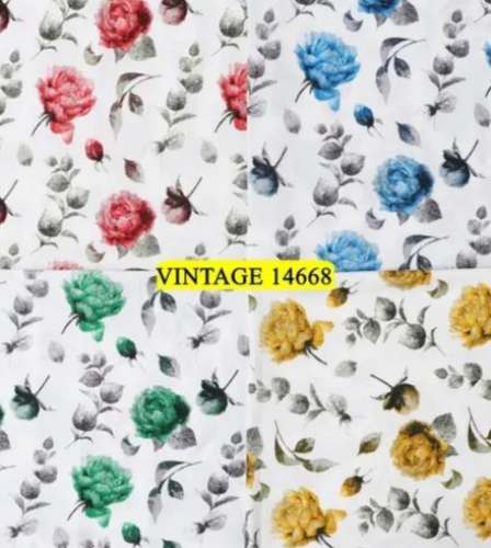 Floral Printed Men Shirting Fabric 