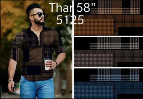 Men Multi color Printed Shirt Fabric 