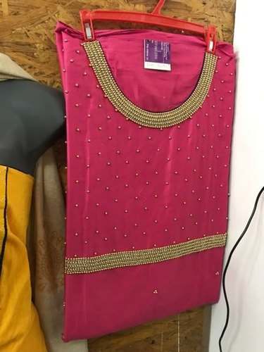 Fancy Moti work Unstitched Ladies Suit by Sri varnamithraa fashions