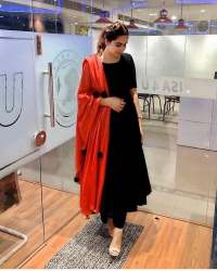 Fancy Black Gown With Dupatta