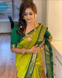 Latest Kanchipuram Parrot Green Saree