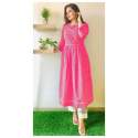 new-arrival-simple-pink-kurti-with-pant-set