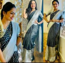 Soft Lichi Silk Designer Saree