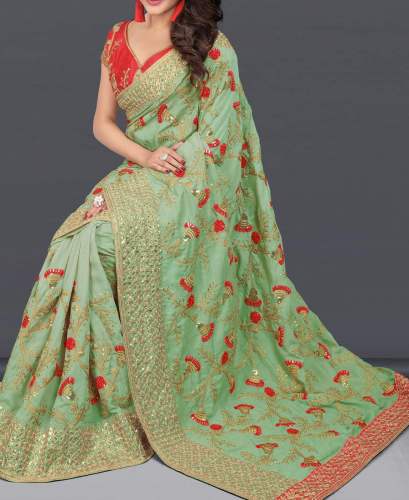 Saree Villa Vichitra Silk Saree