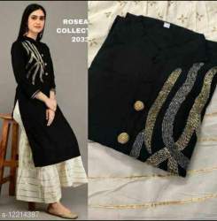 Designer Rayon Kurti Skirt Set For Ladies