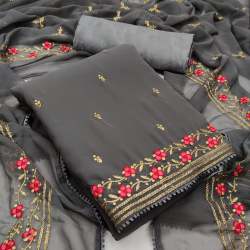 Fancy Georgette Embroidered Dress Material