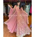 Pink Heavy Embroidery Georgette Lehenga Choli